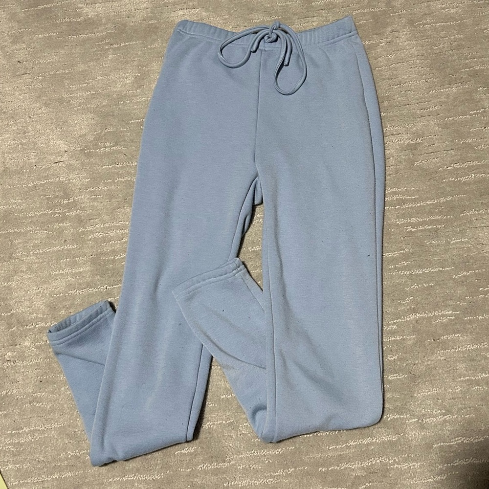 Blue Fleece Lined Leggings